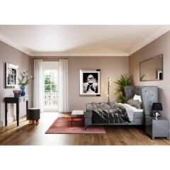Luxury Push 2 Drawers Grey Small MDF Şifonyer