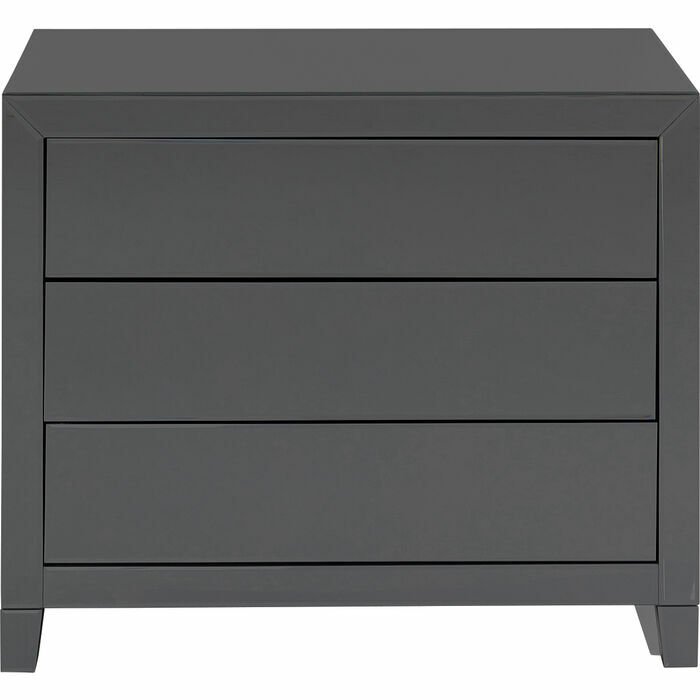 Luxury Push 3 Drawers Grey MDF Şifonyer