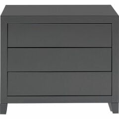 Luxury Push 3 Drawers Grey MDF Şifonyer