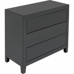 Luxury Push 3 Drawers Grey MDF Şifonyer