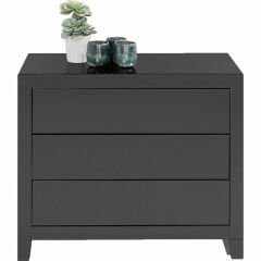 Luxury Push 3 Drawers Grey MDF Şifonyer