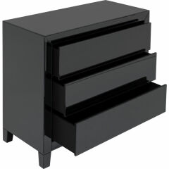 Luxury Push 3 Drawers Grey MDF Şifonyer