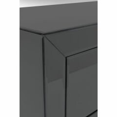Luxury Push 3 Drawers Grey MDF Şifonyer