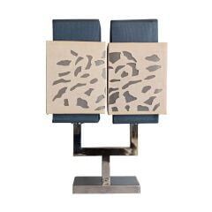 Merin Çift Başlıklı Krom Abajur