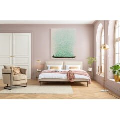 Flower Boat Beige Yeşil Ahşap Tablo 120x160 cm