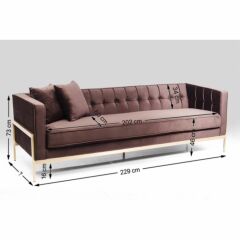 Loft Kahverengi Üçlü Koltuk