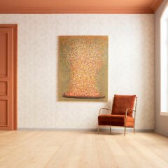 Touched Flower Boat Gold Red Resim 120x160cm