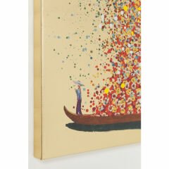 Touched Flower Boat Gold Red Resim 120x160cm