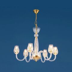 6 Kollu İşleme Cam Avize