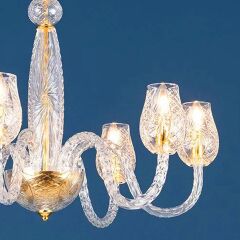 6 Kollu İşleme Cam Avize