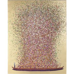 Touched Flower Boat Gold Pink Tablo 120x160cm