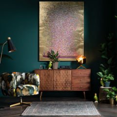 Touched Flower Boat Gold Pink Tablo 120x160cm