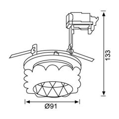 Jupiter Camlı Sıva Altı Sabit Spot - 1281