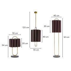 Lustra Koleksiyonu 3'lü Aydınlatma Seti (1 Sarkıt, 1 Lambader, 1 Abajur)