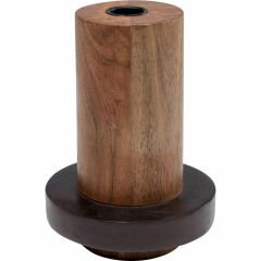 Cylinder Mango Masif Ahşap Mumluk 15 cm