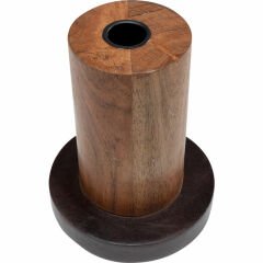 Cylinder Mango Masif Ahşap Mumluk 15 cm