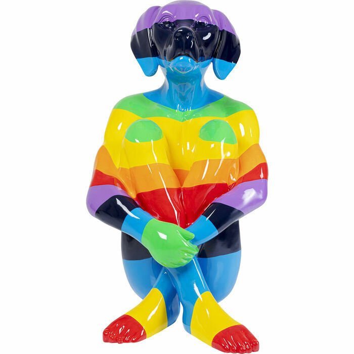 Sitting Dog Rainbow Dekoratif Obje 173cm