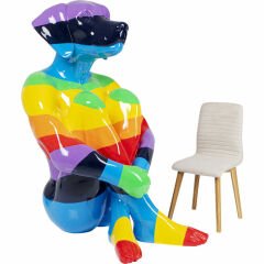 Sitting Dog Rainbow Dekoratif Obje 173cm