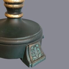 Lourent Kabartmalı Koyu Yeşil Abajur