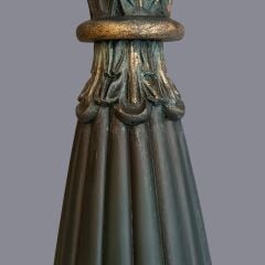 Lourent Kabartmalı Koyu Yeşil Abajur