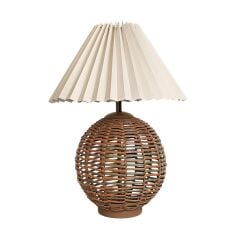 Luyida Yeşil Kahverengi Rattan Abajur