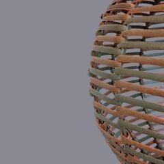 Luyida Yeşil Kahverengi Rattan Abajur