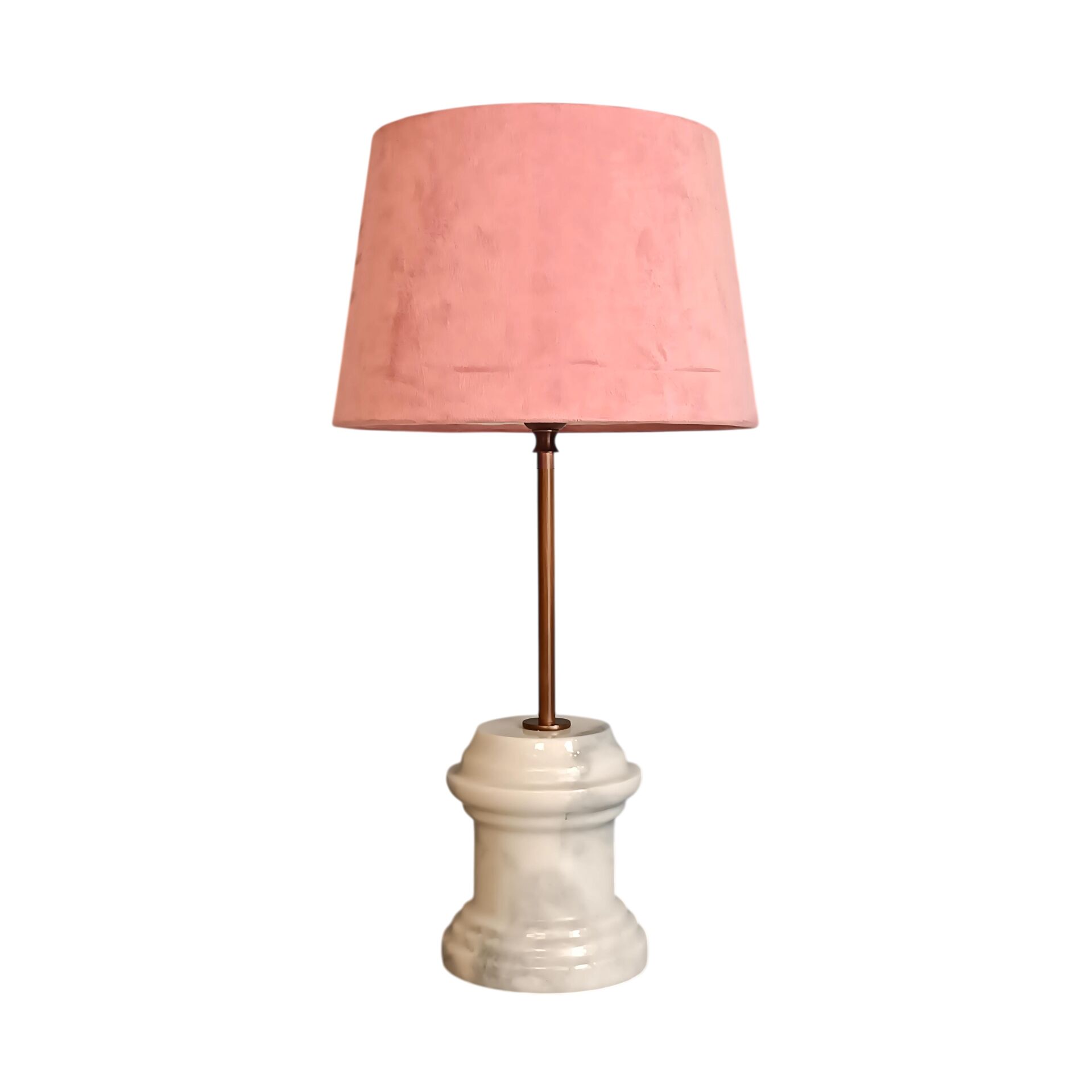 Arse Mermer Tabanlı Beyaz Abajur