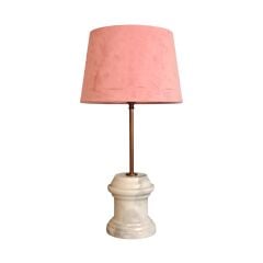 Arse Mermer Tabanlı Beyaz Abajur