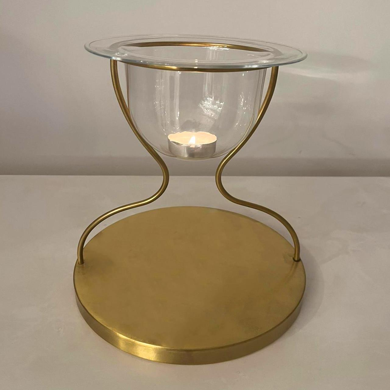 Ayaklı Mumluk Cam Gold