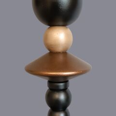 Lara Geometrik Tasarım Bronz Siyah Abajur