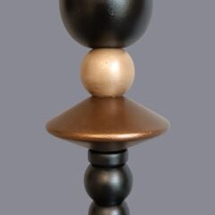 Lara Geometrik Tasarım Bronz Siyah Abajur