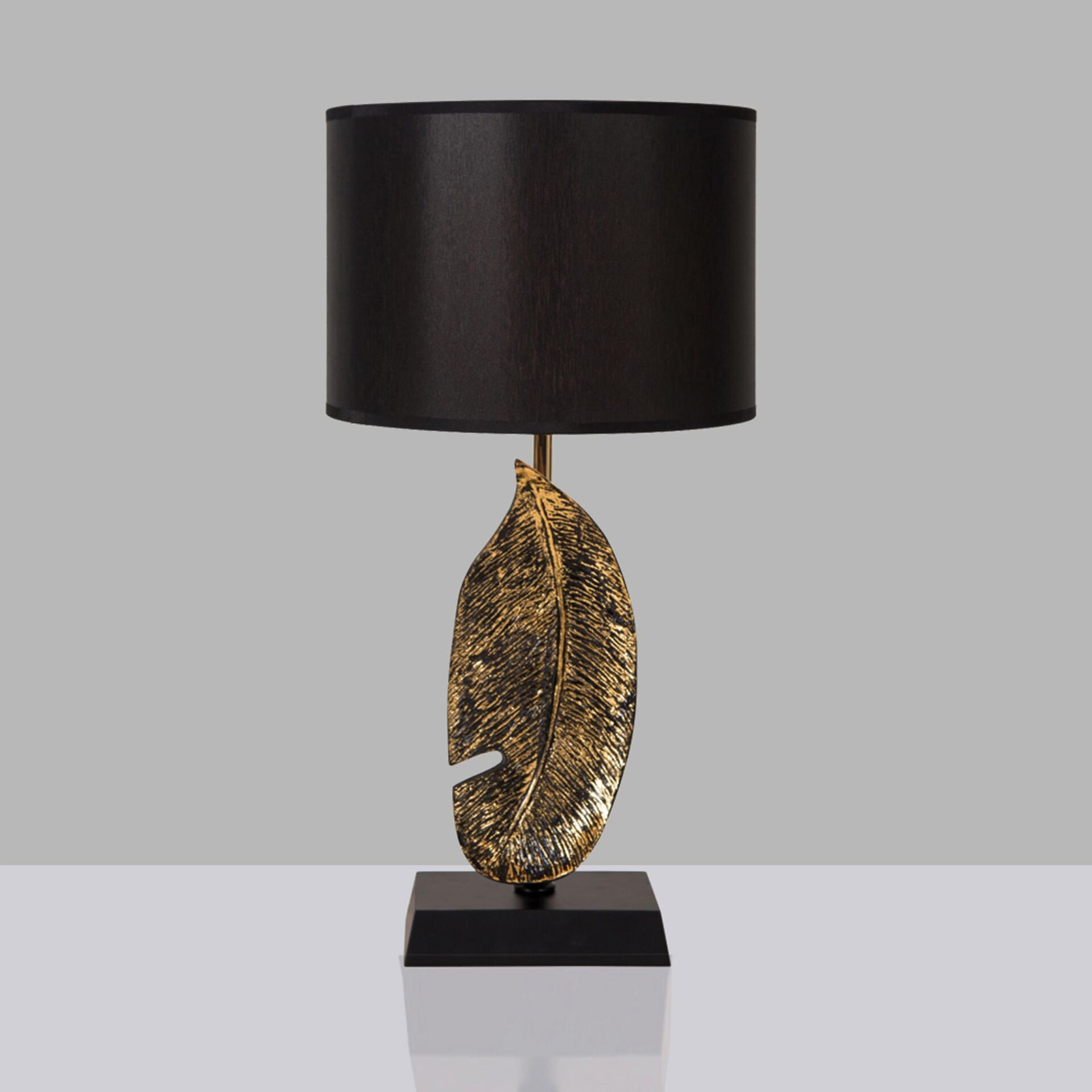 Polyester Abajur Yaprak Figürlü Eskitme Gold