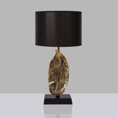 Polyester Abajur Yaprak Figürlü Eskitme Gold
