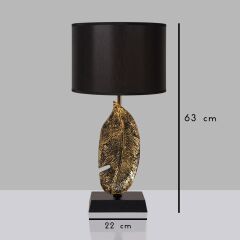 Polyester Abajur Yaprak Figürlü Eskitme Gold