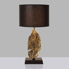 Polyester Abajur Yaprak Figürlü Eskitme Gold