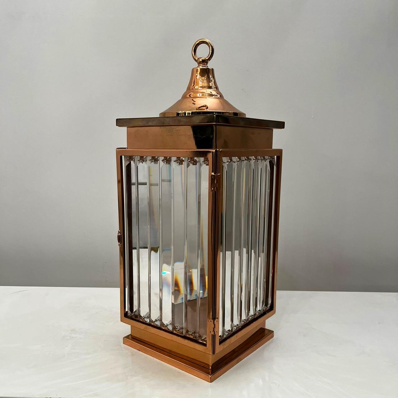 Dekoratif Fener Bronz Kristal