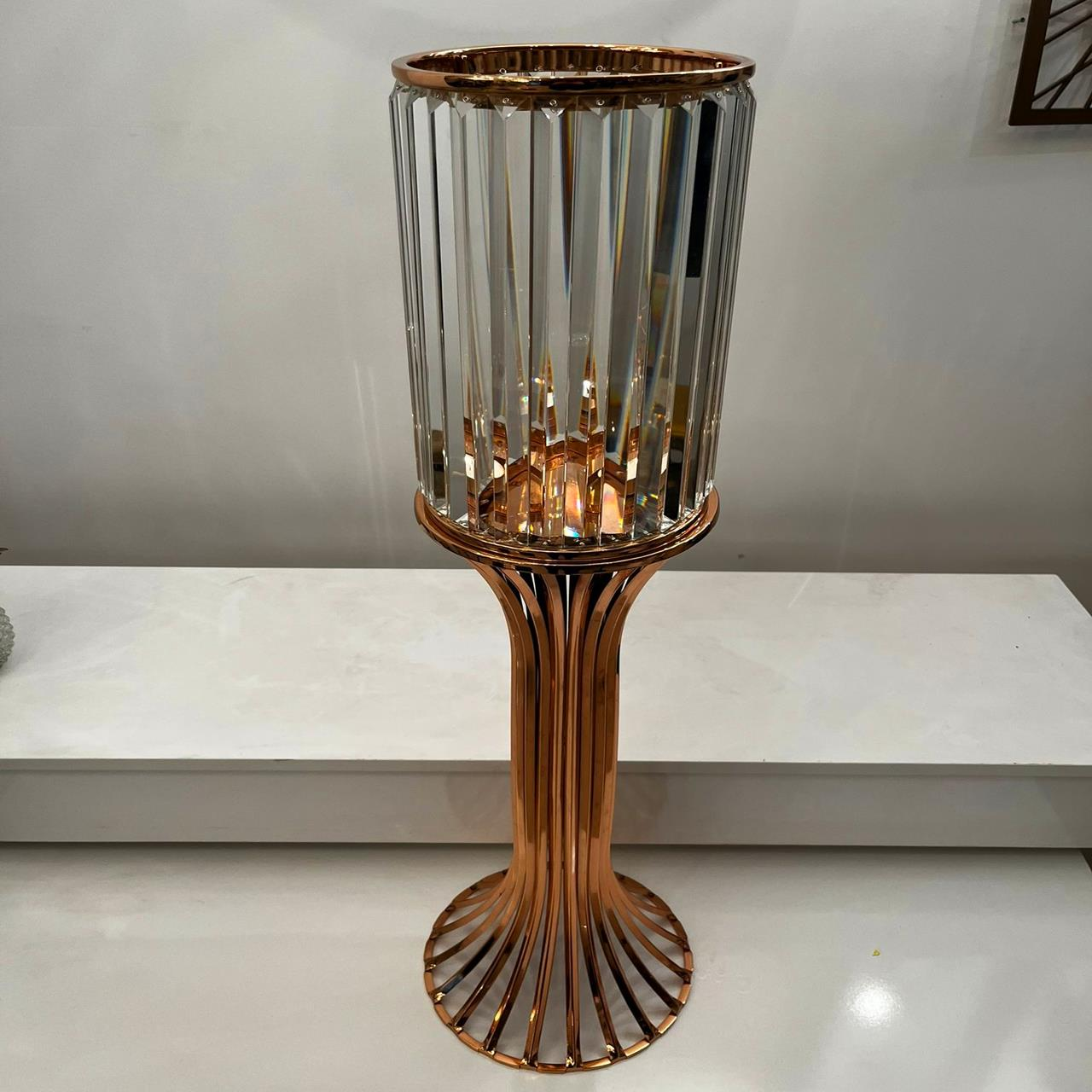 Ayaklı Mumluk Bronz Kristal