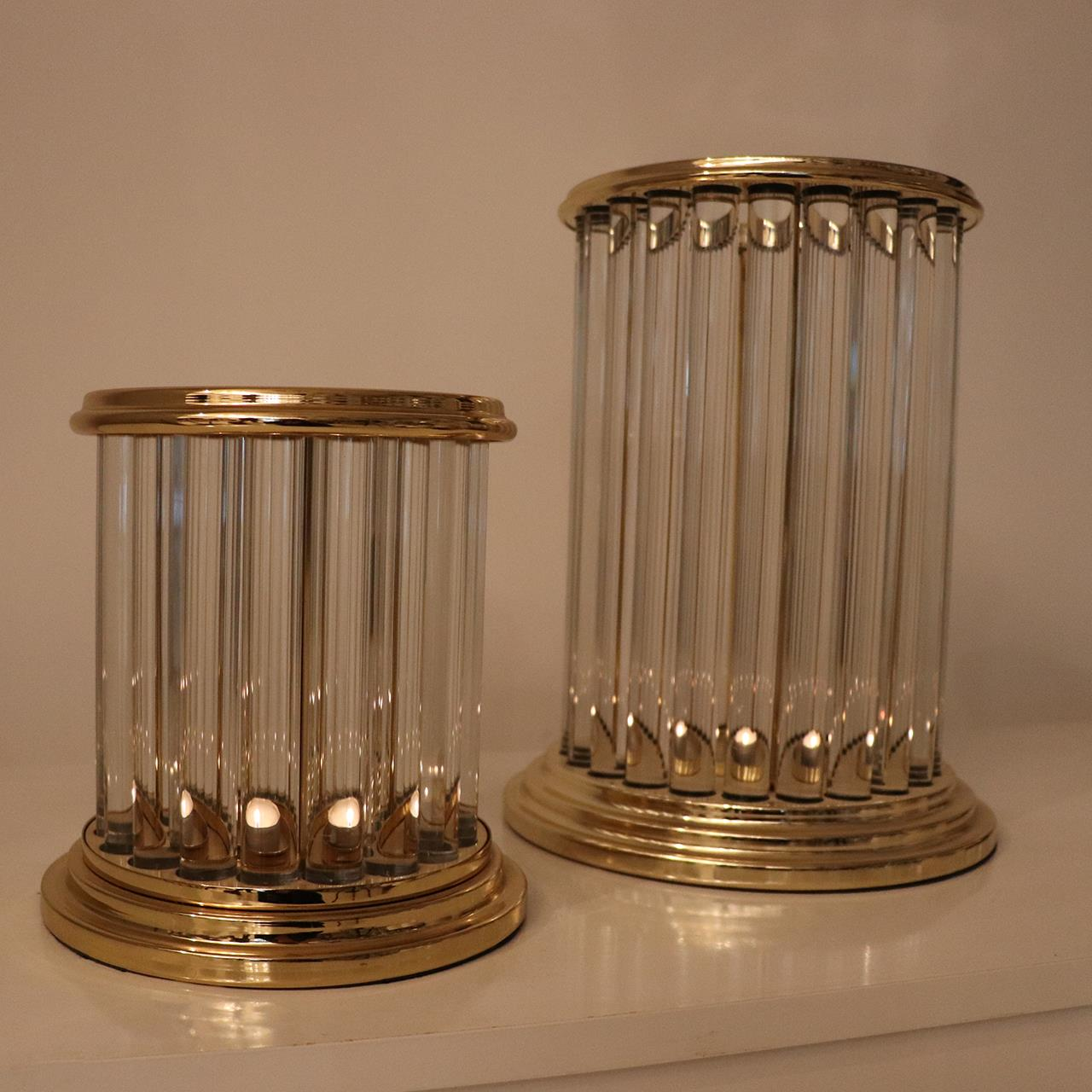 BAHAR CORA KRİSTAL CAM MUMLUK BRONZ