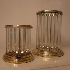 BAHAR CORA KRİSTAL CAM MUMLUK BRONZ