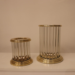 BAHAR CORA KRİSTAL CAM MUMLUK BRONZ