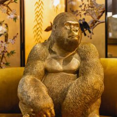 Monkey Gorilla Side 76 XL Gold Dekoratif Obje