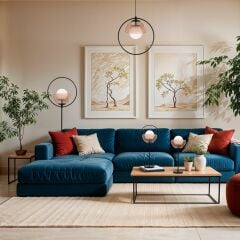 Lenor Koleksiyonu 4'lü Aydınlatma Seti (1 Sarkıt, 1 Lambader, 2 Abajur)