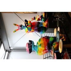 Sitting Rabbit Rainbow Dekoratif Figür