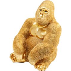 Monkey Gorilla Side Medium Gold Dekoratif Obje 39cm