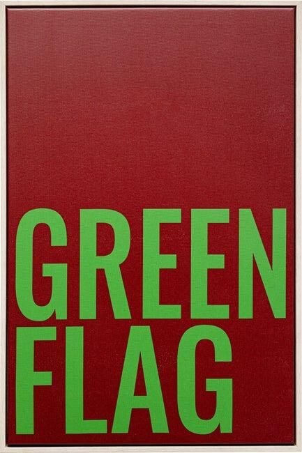 Framed Picture Green Flag 40x60cm