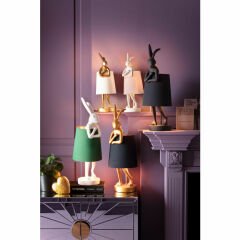 Animal Rabbit Gold Black Poliresin Masa Lambası