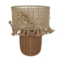 Cerna Kahverengi Rattan Abajur