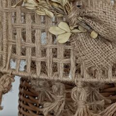 Cerna Kahverengi Rattan Abajur