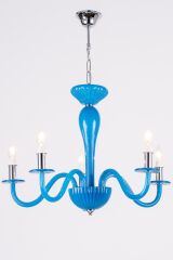 4 Kollu Cam Avize Mavi