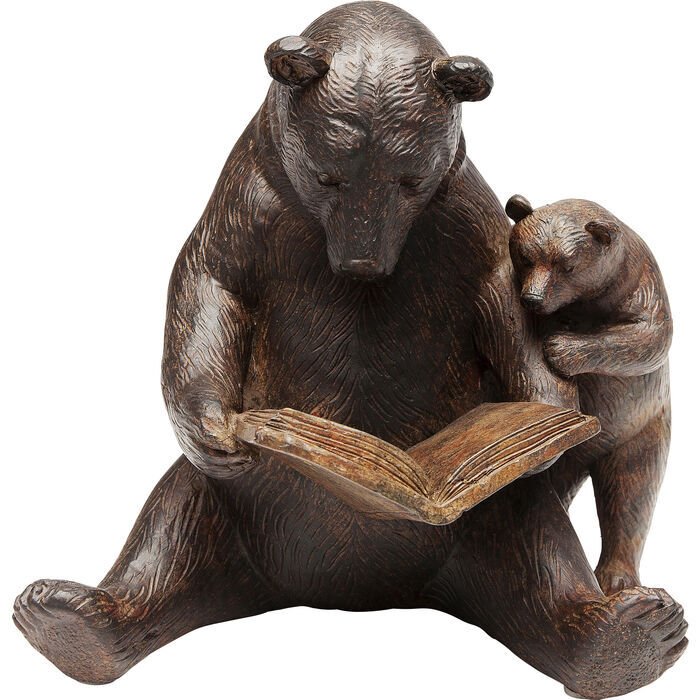 Reading Bears Poliresin Dekoratif Figür